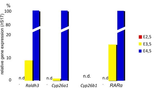 Fig. 2. Expression analysis of RAR! and RAR&#34; compared to PrE and Epi  marker  genes