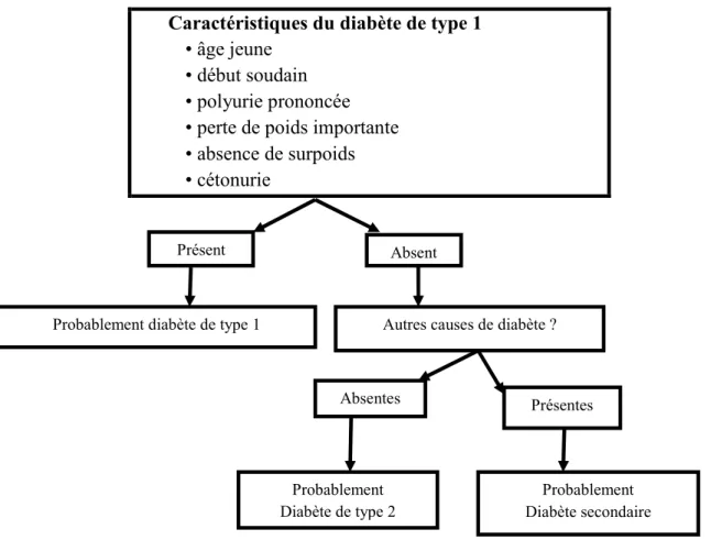 Fig. 3: Distinction diabète de type 1/diabète de type 2 (Wens et al. 2005) 
