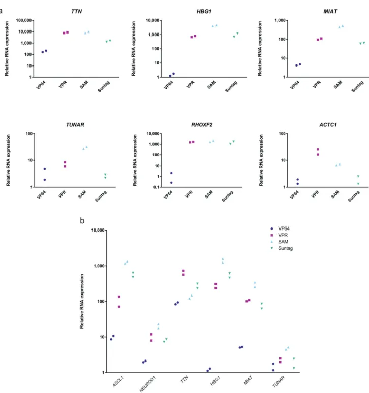 Figure 2. Activation of endogenous genes in HEK 293T cells