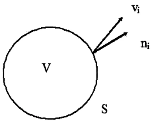 Figure  3-1:  Conservation  of mass  in  a control  volume  V