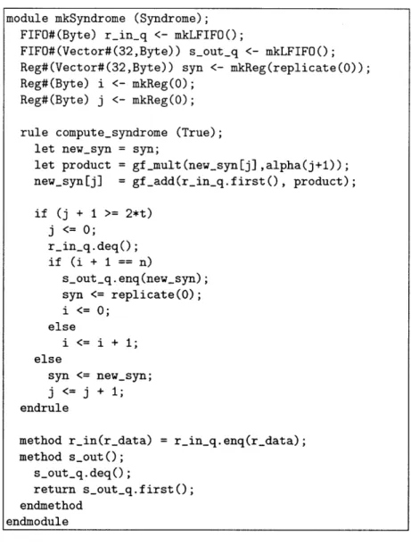 Figure  4-2:  Initial  version  of syndrome  module
