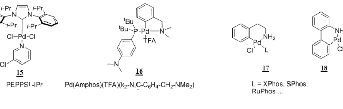 Figure 09 : Précatalyseurs dans les réactions d'aminations 