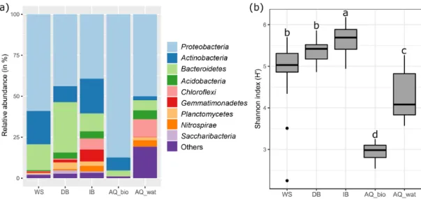 Figure 2. General features of the V5-V6 16S rRNA gene metabarcoding DNA sequences obtained from runoff, SIS and aquifer samples.