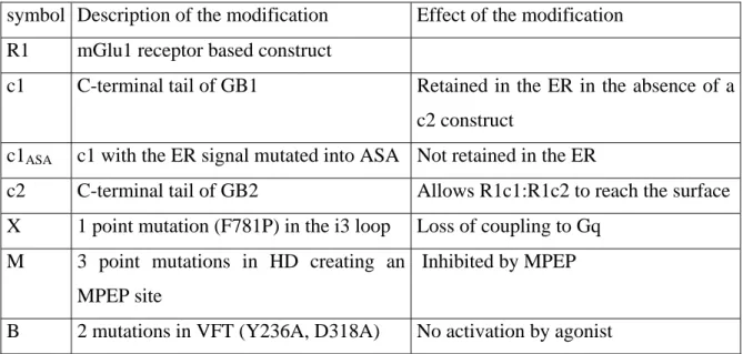 Table 1: Nomenclature used for the constructs described in this study: 