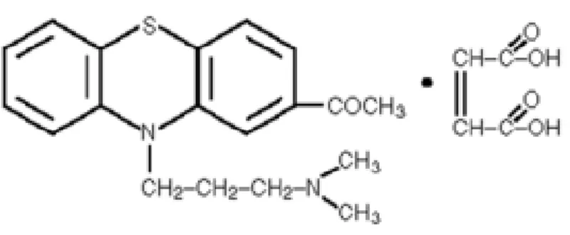 Figure 1 : Molécule d'acépromazine (10-[3-(diméthylamino)propyl]phénothiaz2-yl-                                                                                                                                                                                 