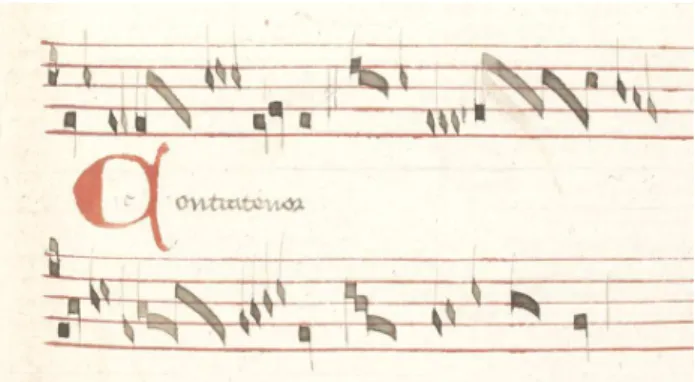 Figure 2 shows the principal excerpt of the manuscript of the piece Ma fin est mon commencement by Machaut that we have used both as a use case and as a compositional input in this work.