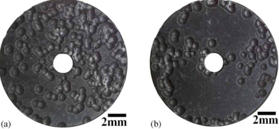 Fig. 1. Pictures of (a) external and (b) internal side of 800HT sample #3 after 4941 h in H 2 –CO–CO 2 –CH 4 –H 2 O at 570 ◦ C, 21 bar.