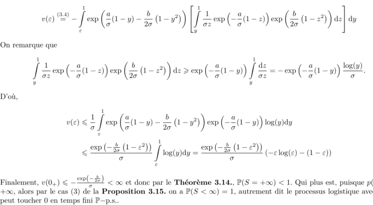 Figure 5 – Comparaison entre les solutions trajectorielles pour l’équation logistique déterministe et stochastique avec et sans racine pour les valeurs x 0 = 1, a = 0.4, b = 0.1 et σ = 0.2 sur l’intervalle de temps [0, T ] avec T = 45 pour une discrétisati