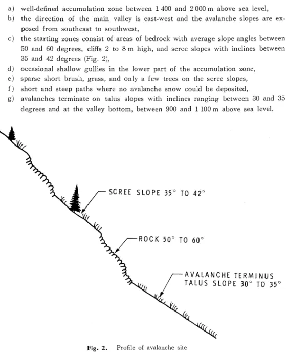 Fig,  2 ,   Profile  of  avalanche  site 
