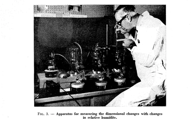 FIG.  3.  -  Apparatus  for  measuring  the  dimensional  changes  with changes  in  relative humidity