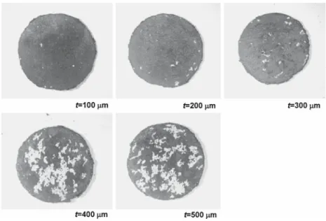 Fig. 4 Macroscopic photographs of the specimens’ surfaces after 300 thermal cycles