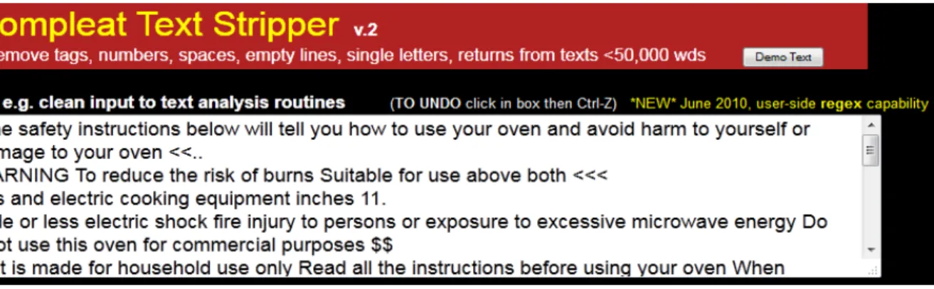 Figure 10.Text before using Text Stripper 