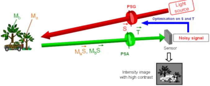 Figure 1: Principle of an adaptive scalar polarimetric imaging.