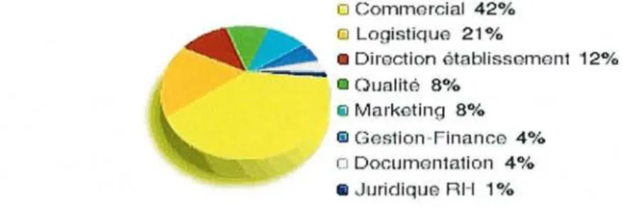 Fig. 8 : Fonctions des anciens du DESS dans la répartition en 2005