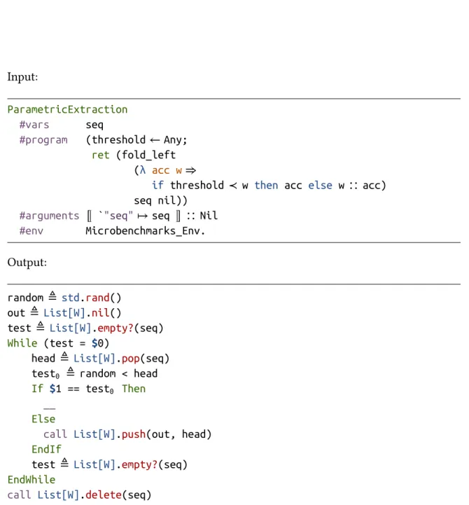 Figure 6.3: A Fiat program combining arithmetic, nondeterministic constructs, and loop- loop-ing.