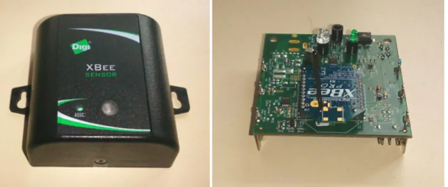Fig. 2. Xbee sensor (with xbee modem visible and enclosed)