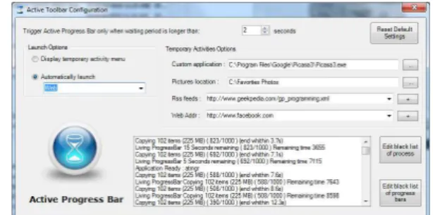 Figure 2: The Configuration window of the prototype. 