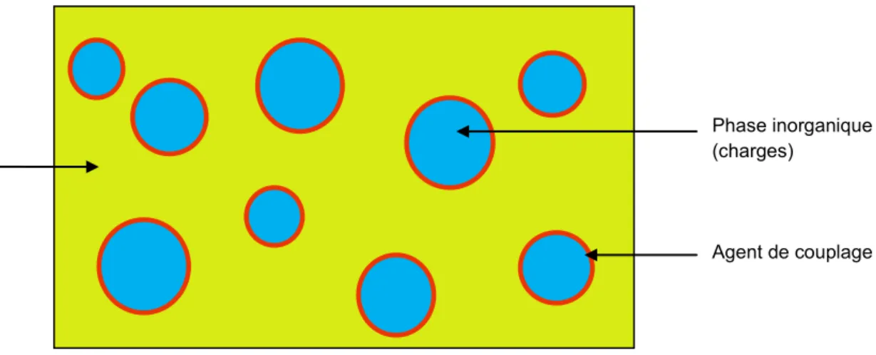 Figure 2 : représentation schématique de la composition des résines composites 