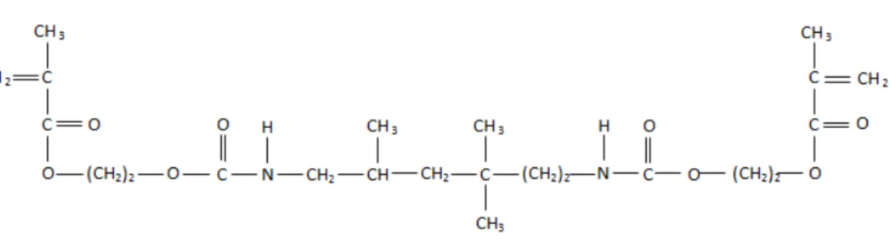 Figure 4 : représentation schématique de la molécule d’UDMA (d’après Van Noort,  2007) 