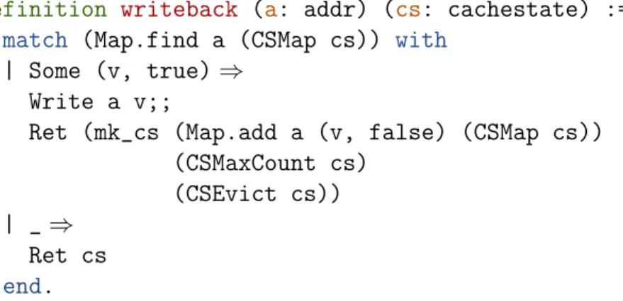 Figure 5-1: The Coq source code for Cache.writeback