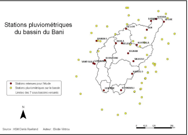 Tableau 2 : Choix des stations par sous-bassin 
