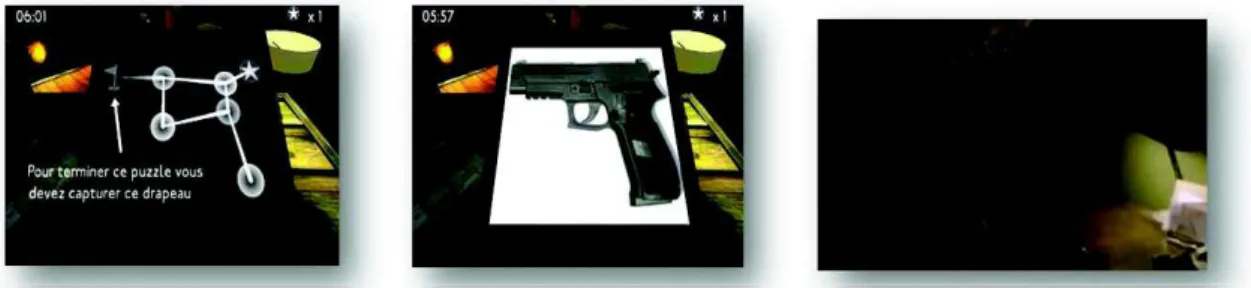 Figure 3 - Clues game: The player had to play Puzzle while main character in the TV show  found the same clues