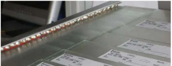 Fig. 5.   Infrared lights along one side of the strip board
