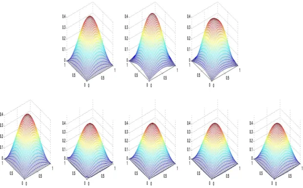 Figure 9: Estimates for solution of the Allen-Cahn bifuraction PDE by maximum entropy estimation (above) and mean squared error minization (below)