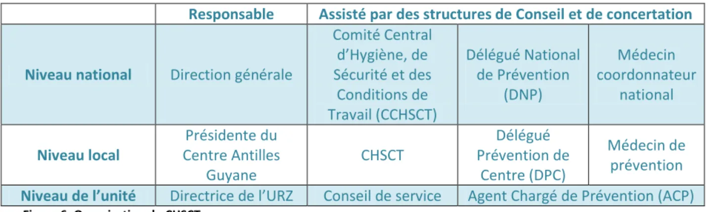 Figure 6: Organisation du CHSCT 