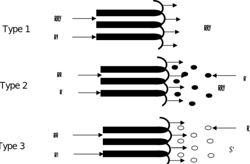 Fig. 05. Représentation schématique d’une réaction de  type interfaciale [10]. α β  α ’α  γ γ α’α δ  γ α' Type 1 Type 2 Type 3 