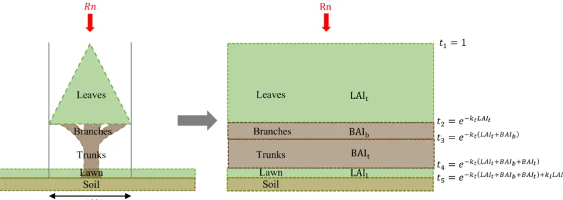 Figure 10. Scheme of the radiative transfer model used. 