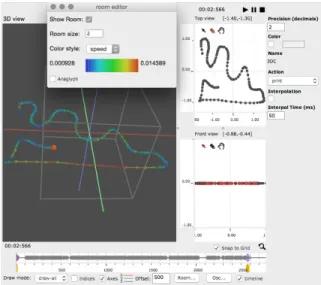 Figure 6: Velocity visualization of a trajectory using color coding in the 3-D editor