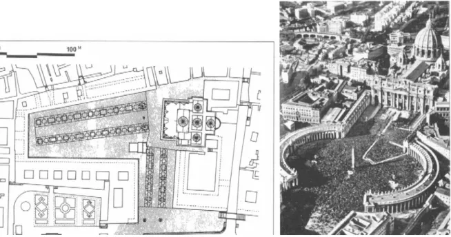 Figure 19 : Place Saint –Pierre, vue en plan et vue aérienne, source expo Vienne 1992