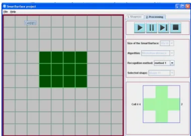 Figure 4. SSS smart surface window (left) and “extended” local state  window of a given cell at iteration 2 (right)  