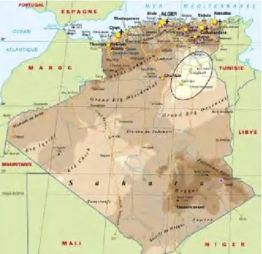 Fig. 01: Situation du Bas-Sahara dans le Sahara algérien 