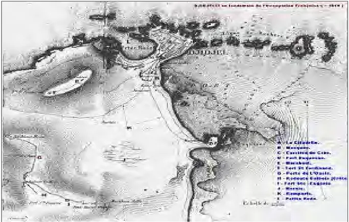 Figure IV-6 : Délimitation des fortifications françaises en 1893.