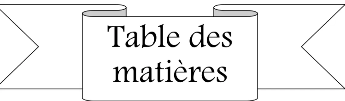 Table des  matières 