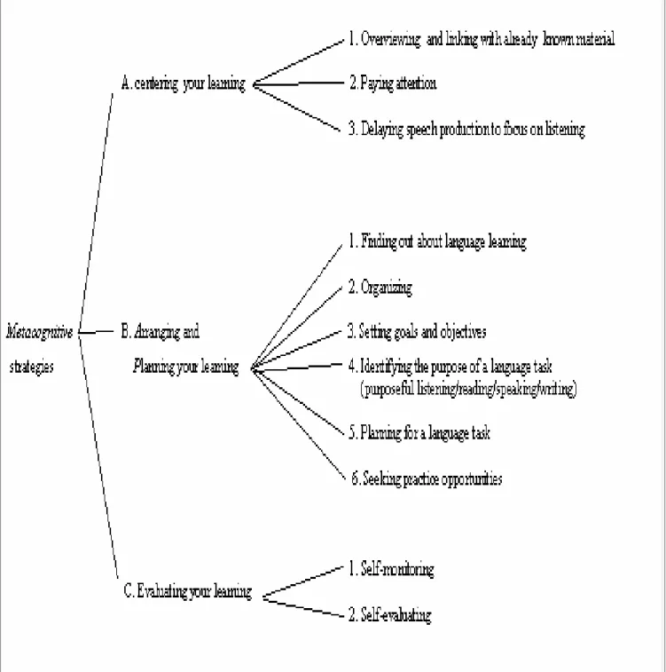 Fig. 09    Diagram of the Metacognitive Strategies   (Oxford.1990:137) 