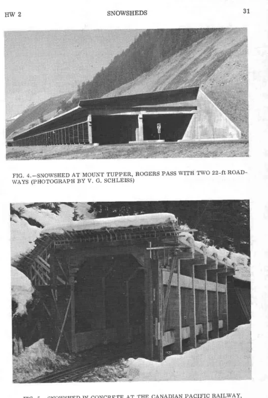 FIG.  5.-SNOWSHED  IN  CONCRETE  AT  THE  CANADIAN  PACIFIC  RAILWAY' B U I L T   I N   1 9 6 0