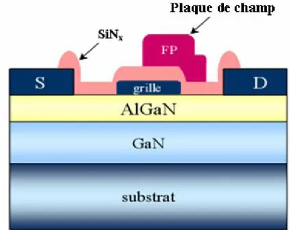 Figure II.7 : Structure du Field plate employée par Chini  et al [49].