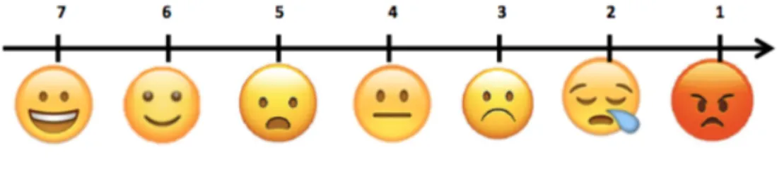 Figure 12 : Échelle émotionnelle du questionnaire en ligne   Source : réalisation personnelle à l’ordinateur 