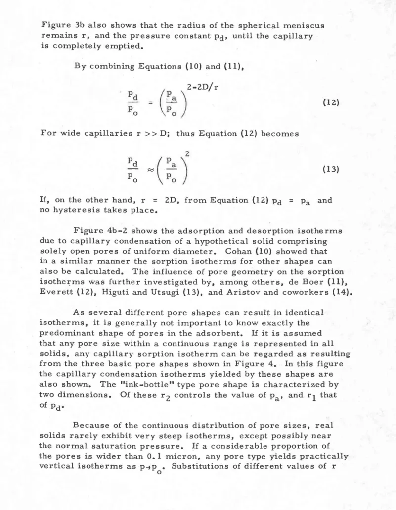 Figure  3b  also  shows  that  the  radius  of  the  spherical  rneniscus rernains  r,  and  the  pressure  constant  p6,  until  the  capillary is  cornpletely  ernptied