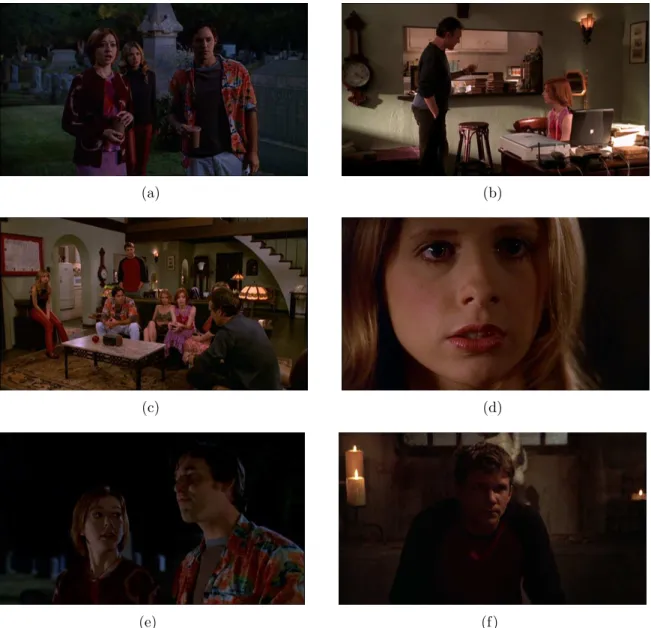 Figure 1.1: TV-style example images from an episode of the series Buffy the Vampire Slayer;