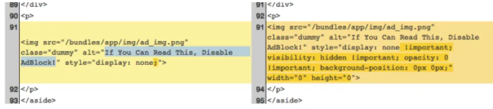 Fig. 5.1: AdBlock’s Alteration Detected by WALTER.