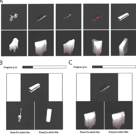Figure  3-2:  (A)  Pairs  of  images  of  meshes  and  simulation  results  after  rotating  the mesh  randomly  and  draping  a  cloth  over  it