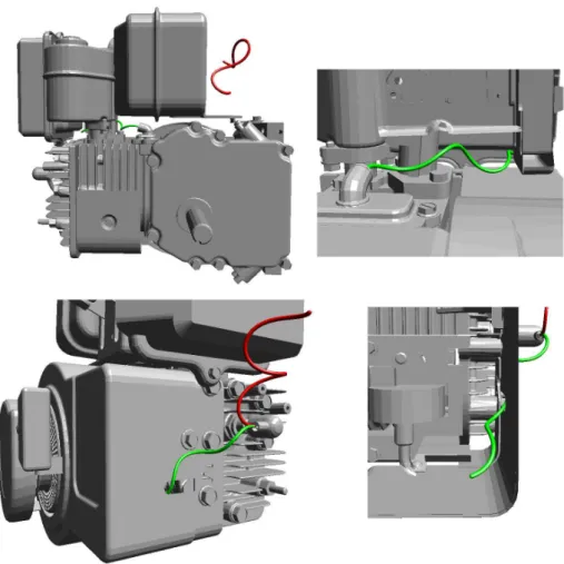 Figure 6: Two industrial cases of disassembling for a free-flying cable (top) and a fixed base cable (bottom)