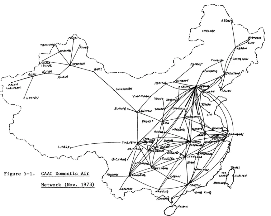 Figure  5-1.  CAAC  Domestic  Air Network  (Nov. 1973)