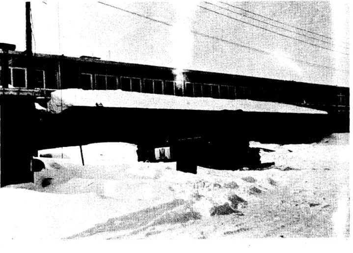 Figure 30 Wabush, Labrador, 29 March 1964. 5 ft of snow on canopy of school. Ground snow depth was 5 ft.