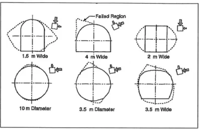 Figure 2.10:  Effect  of Stress  Field  and Cavity  Profile and Damage  Location  (Martin et al.,  1999)