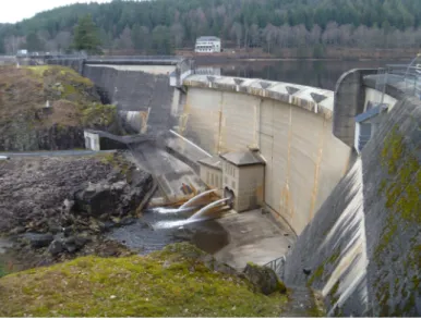Figure 2 : Photographie du barrage hydroélectrique de la retenue des Bariousses. 